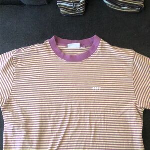 Obey Purple and Yellow Striped Tee
